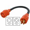 Ac Works 1.5ft 20A 4-Prong 125/250V L14-20P Plug to L14-30R 30A 4-Prong 125/250V Connector L1420L1430-018